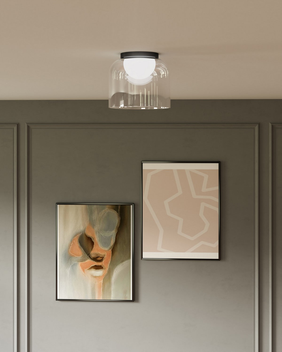 Plafonnier Cedar Noir / Transparent, 8" – vue 2