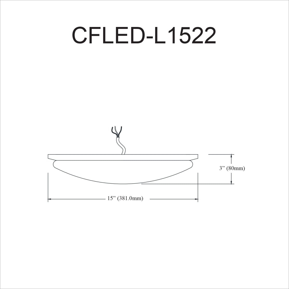 Plafonnier CFLED - Chrome poli 3" by Dainolite | Luminaires & cie