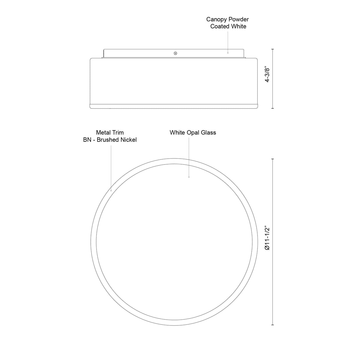 Plafonnier Charlie Noir, Verre opale mat – vue 3