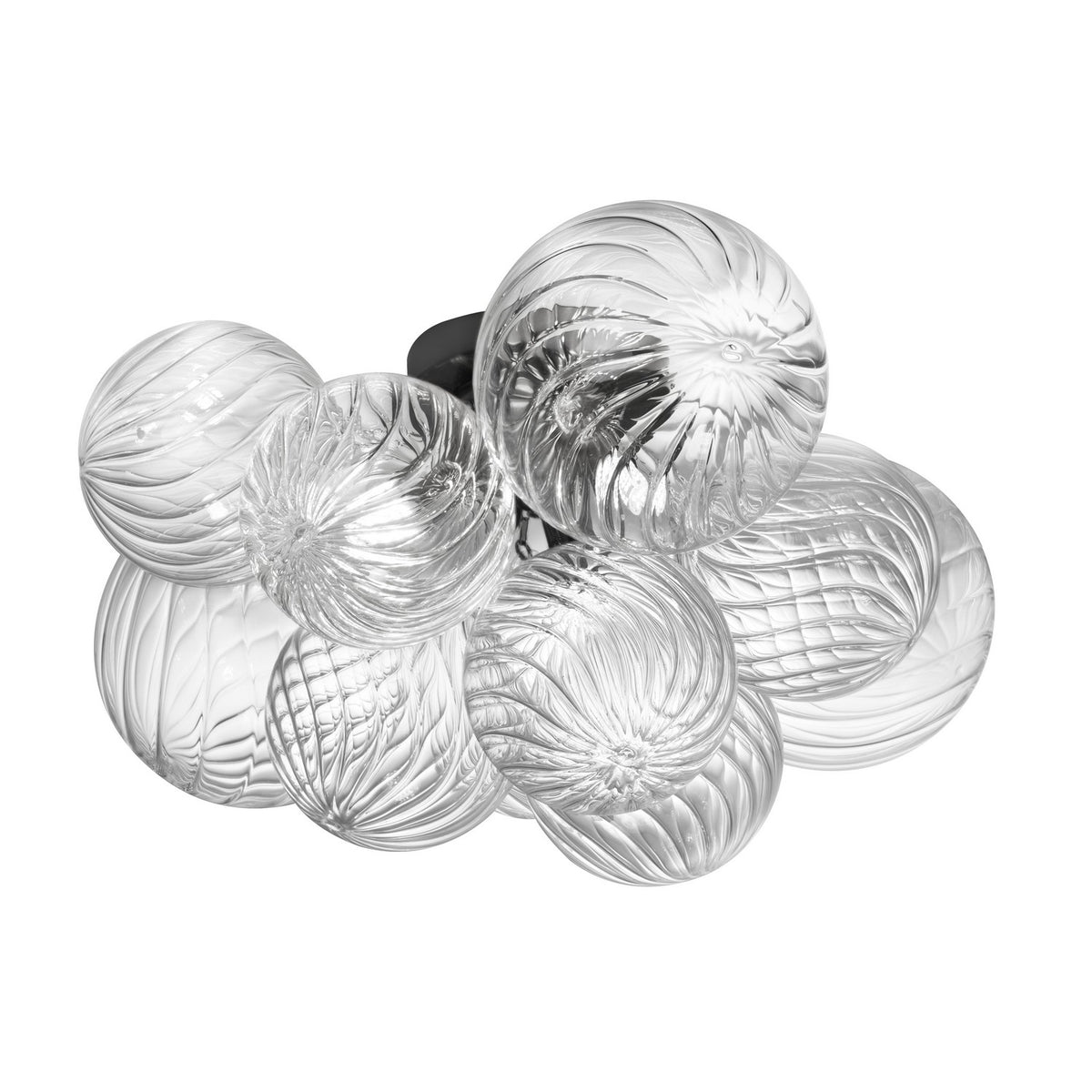 Semi-plafonnier Charlize Transparent / Noir mat – Dainolite