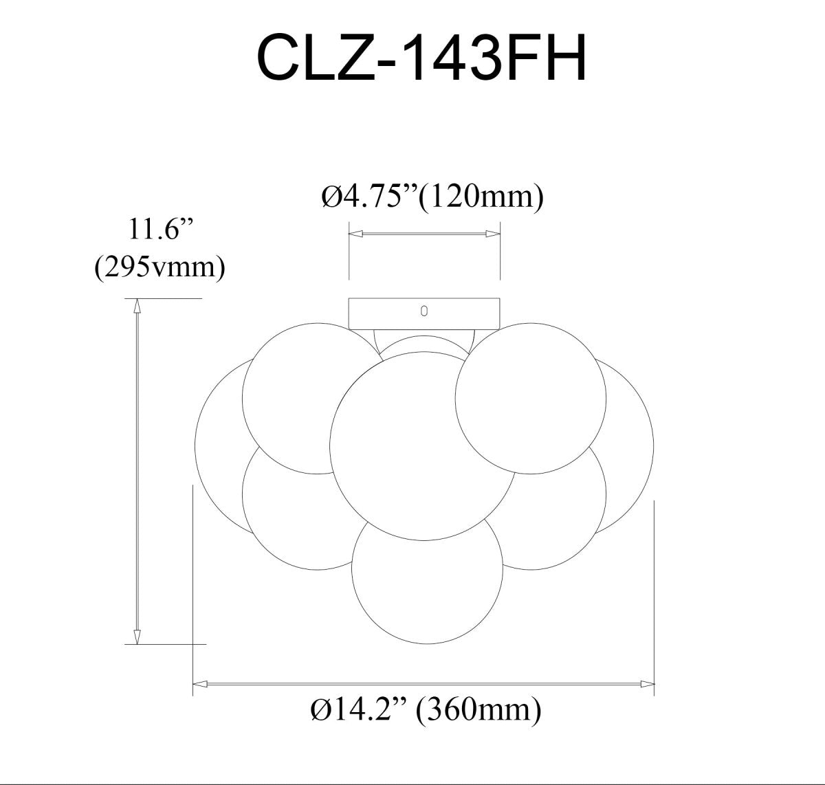 Plafonnier Charlize - Noir mat by Dainolite | Luminaires & cie