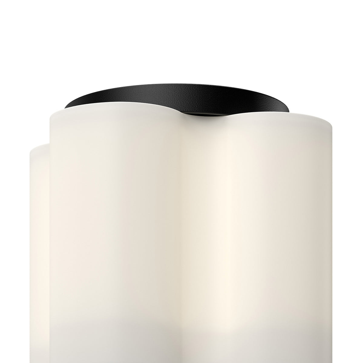 Plafonnier Clover Noir / Verre opale – vue 3