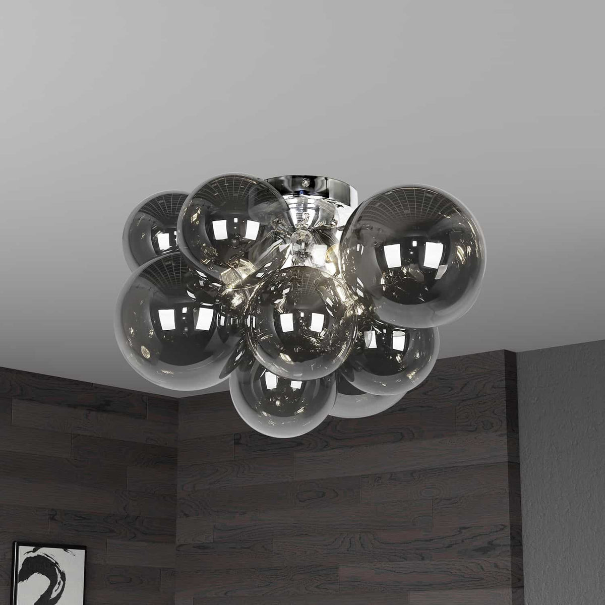 Plafonnier Comet Chrome poli, Fumé – vue 2