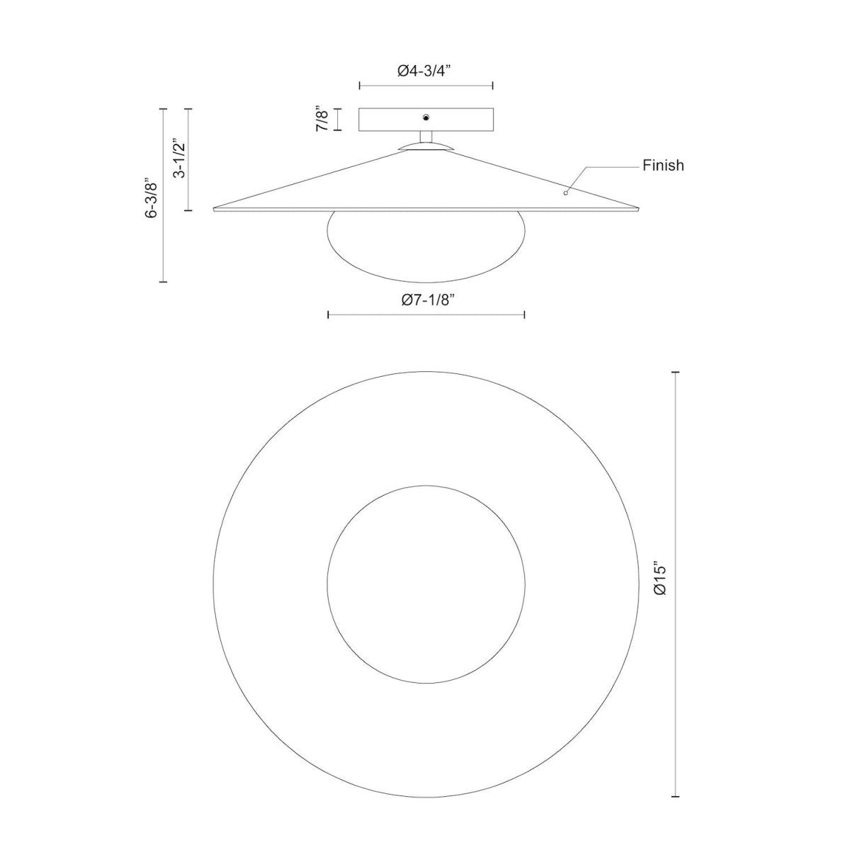 Plafonnier Cruz - Métal - noir / blanc by Kuzco Lighting | Luminaires & cie