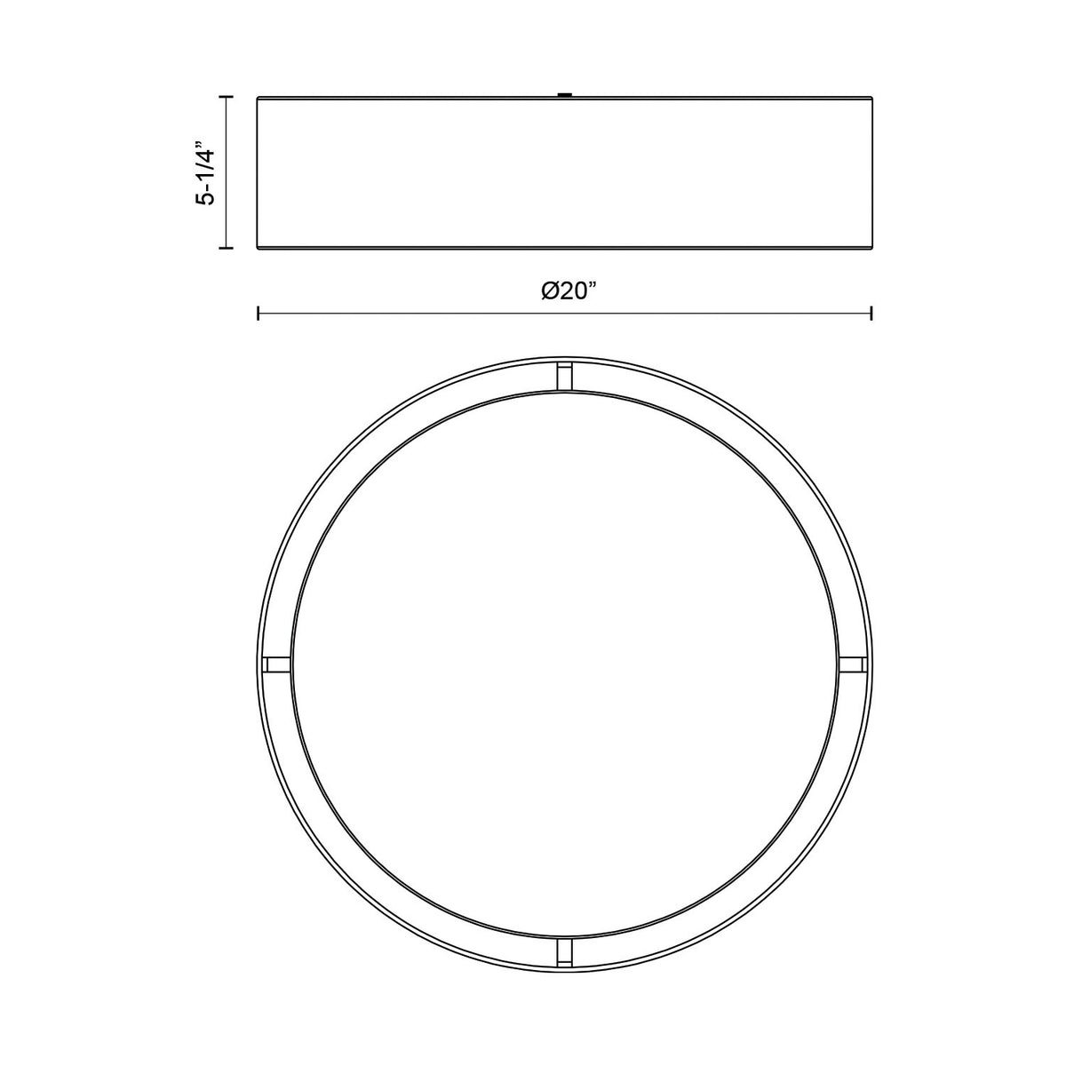 Plafonnier Dalton Beige, 20" – vue 2