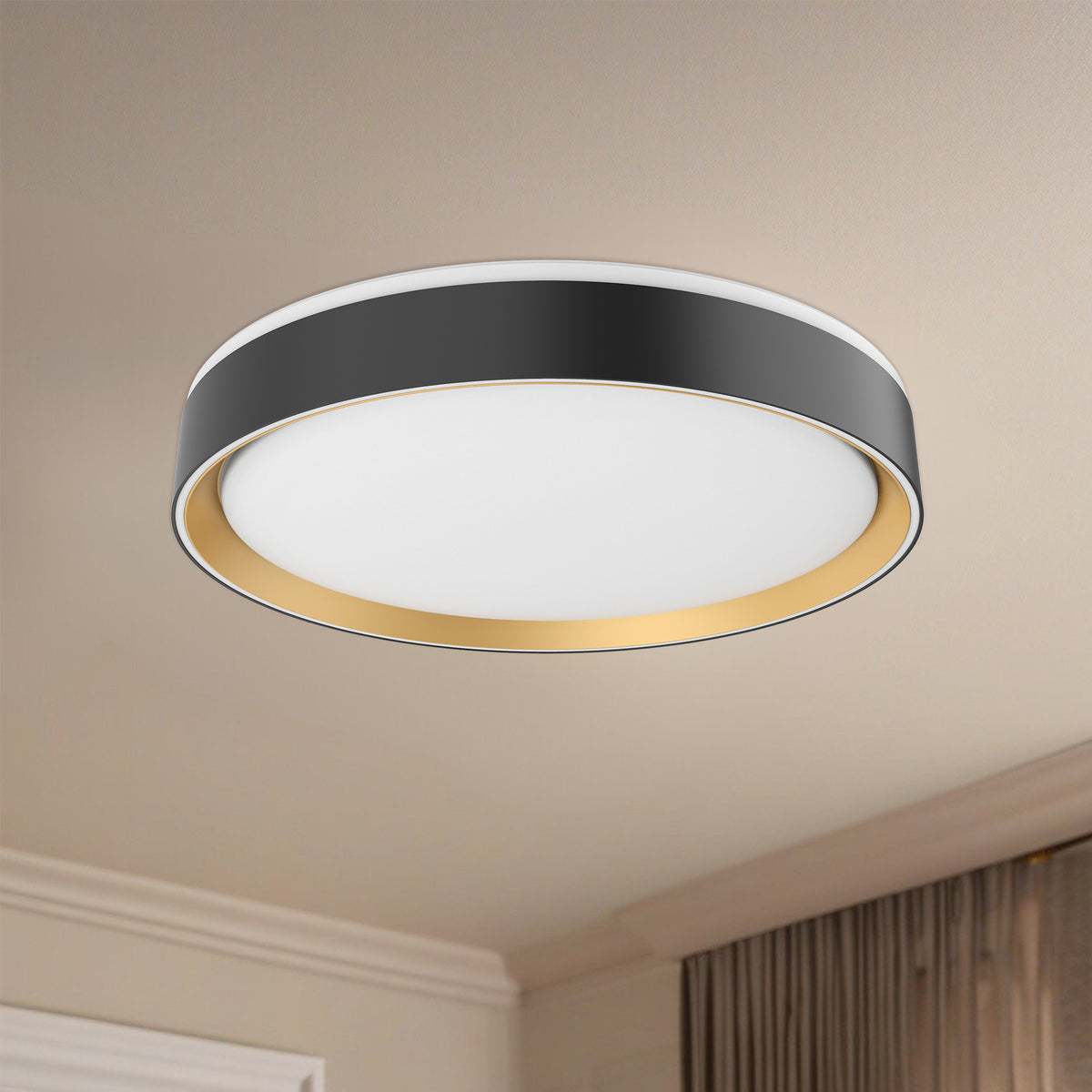 Plafonnier Essex Noir / Or, 15 3/4", 5CCT/2700K/3000K/3500K/4000K/5000K – vue 2