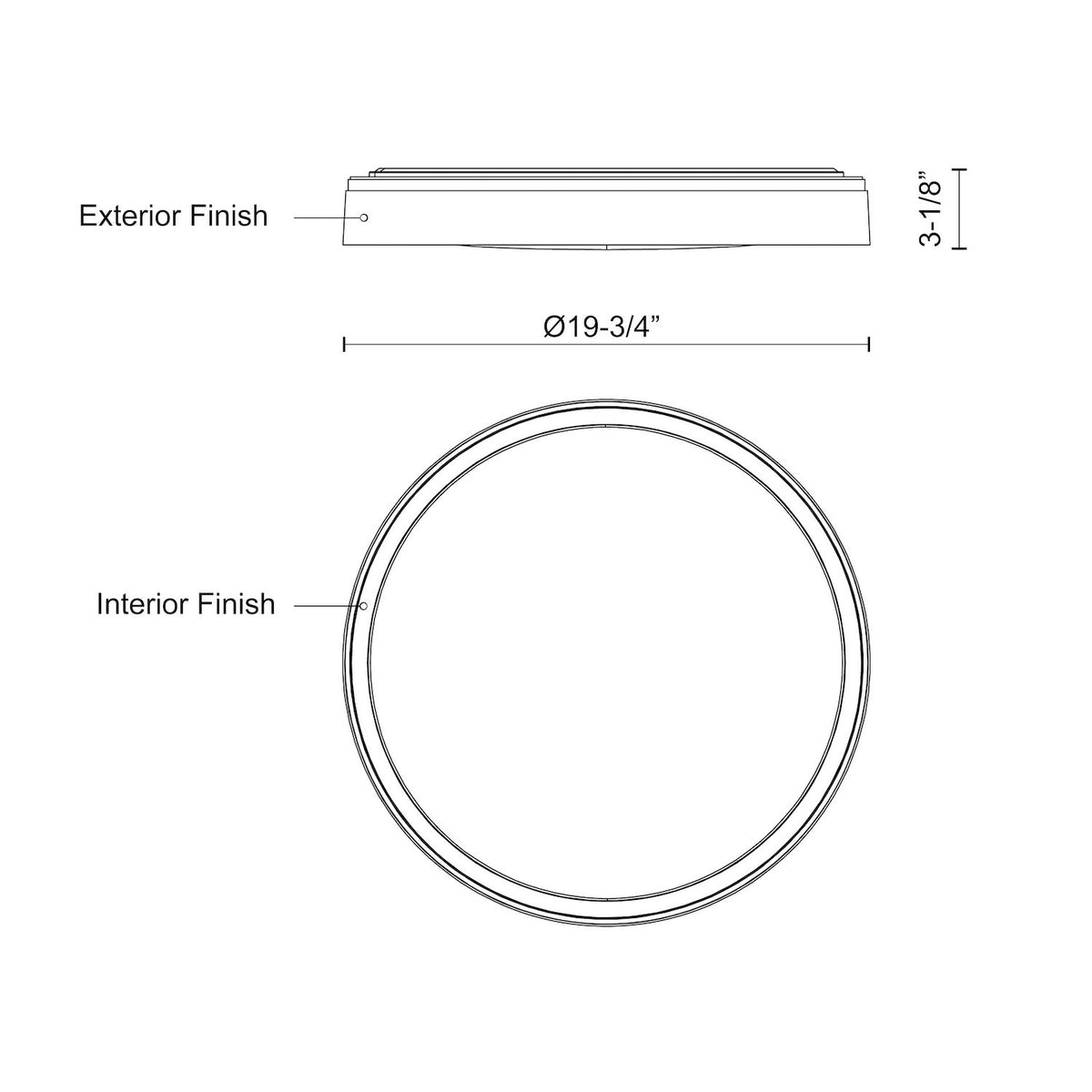 Plafonnier Essex Noir / Or, 19 3/4", 5CCT/2700K/3000K/3500K/4000K/5000K – vue 2