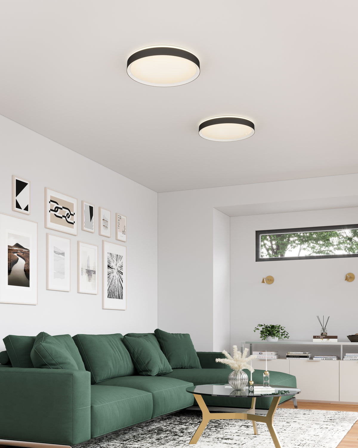 Plafonnier Essex Noir / Blanc, 19 3/4", 5CCT/2700K/3000K/3500K/4000K/5000K – vue 2