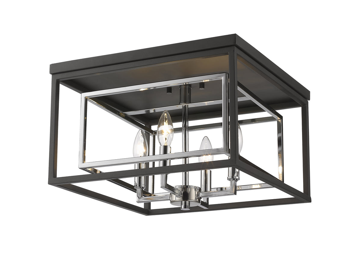 Plafonnier Euclid Chrome et noir mat – Z-Lite