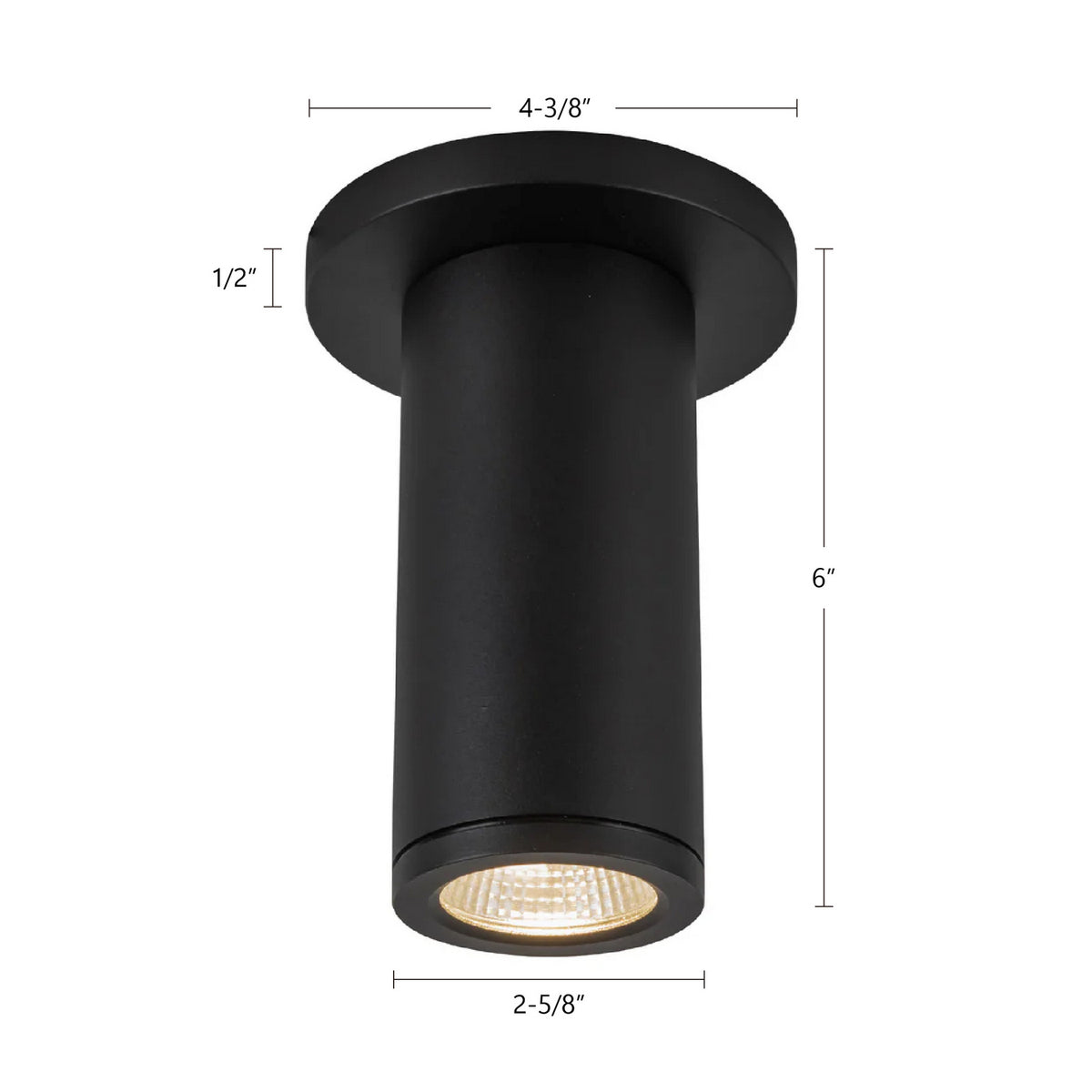 Plafonnier extérieur Nordic 2 pouces, Noir, 6" – vue 6