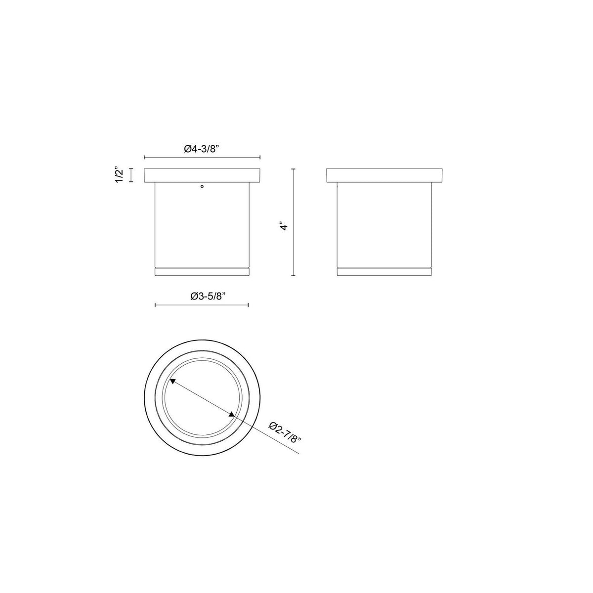 Plafonnier extérieur Nordic 4 pouces, Blanc, 4" – vue 2