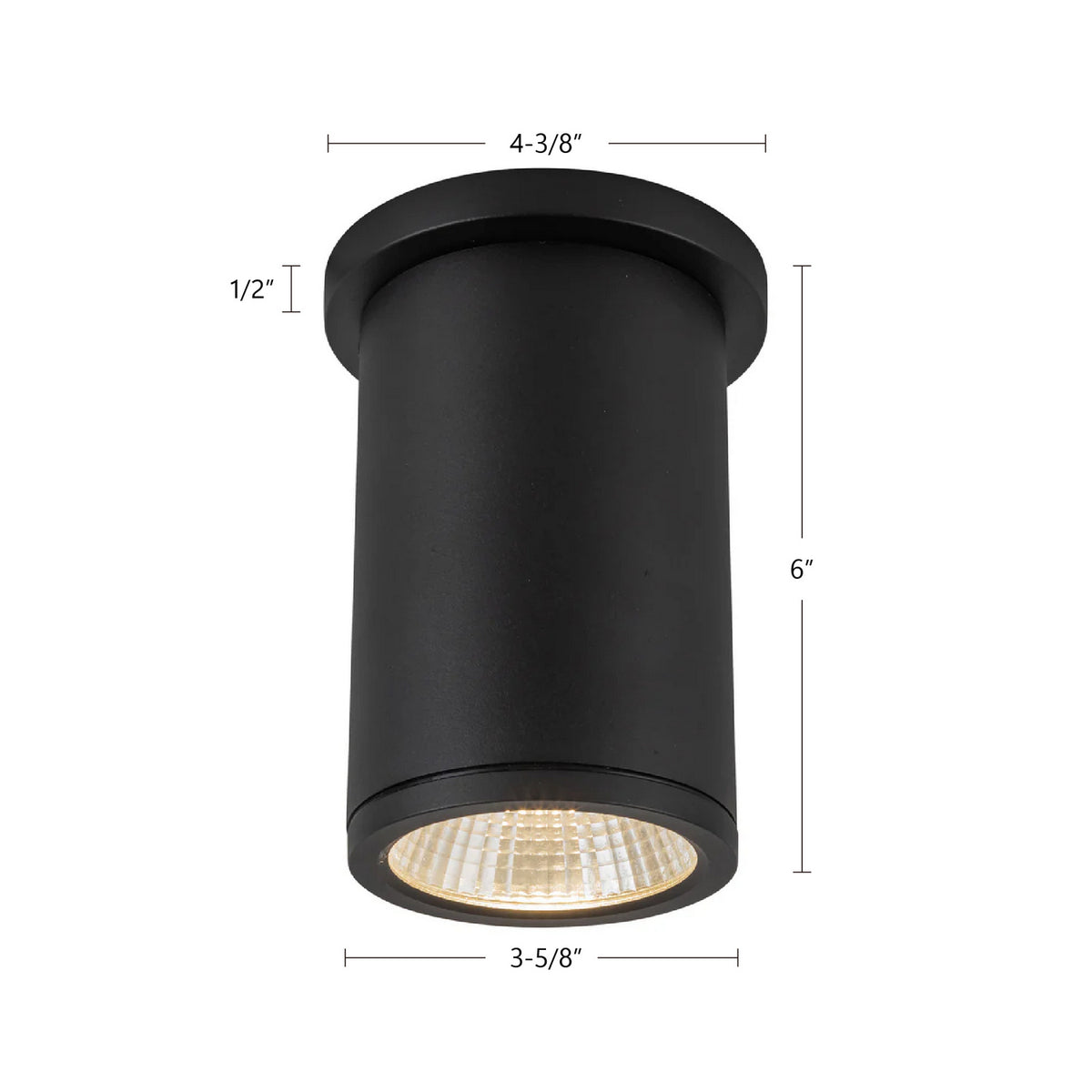 Plafonnier extérieur Nordic 4 pouces, Noir, 6" – vue 6