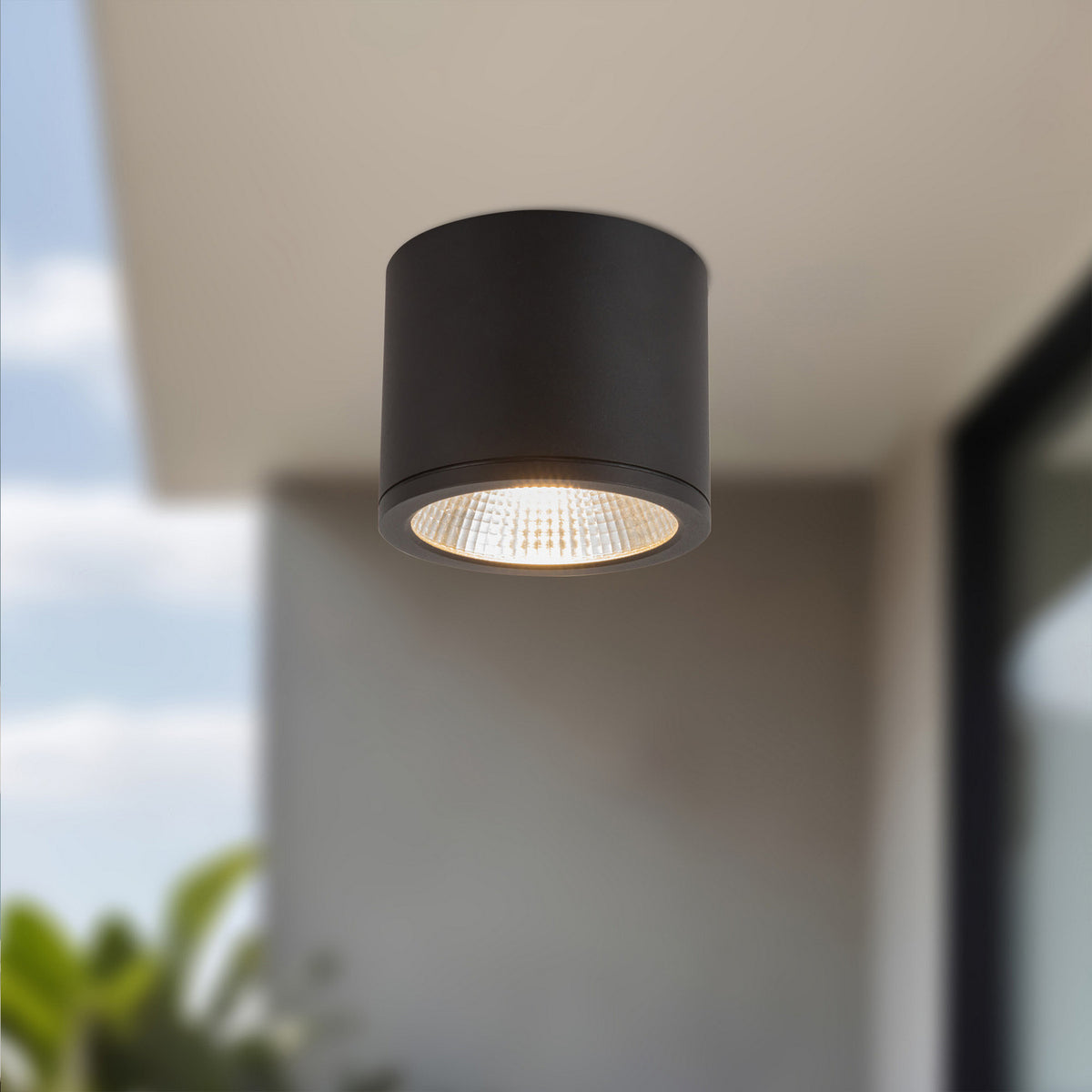 Plafonnier extérieur Nordic 5 pouces, Noir, 4" – vue 3