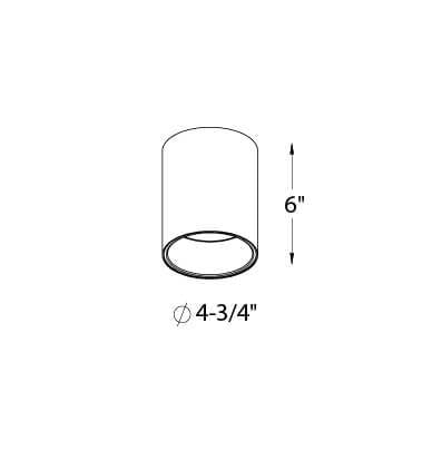 Plafonnier Focus Noir, 4 3/4", input voltage 120 – vue 2