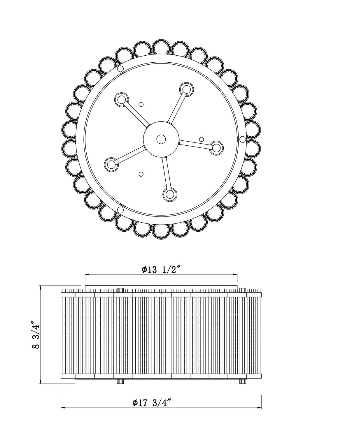 Plafonnier Glasbury Nickel poli, 17 3/4" – vue 5