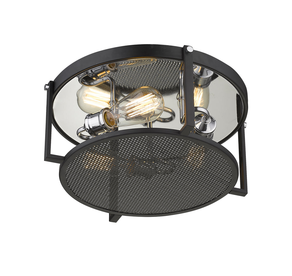 Plafonnier Halcyon Noir mat + Chrome, 16 1/4" – vue 3
