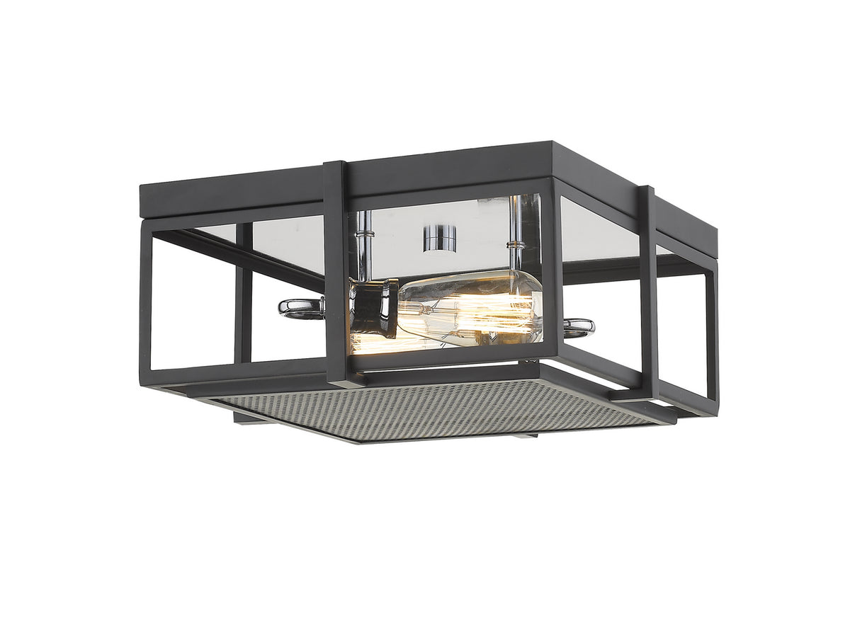 Plafonnier Halcyon Noir mat + Chrome, 13 3/4" – Z-Lite