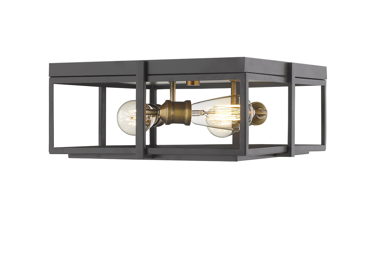 Plafonnier Halcyon Bronze + Laiton patrimoine, 15 3/4" – vue 2