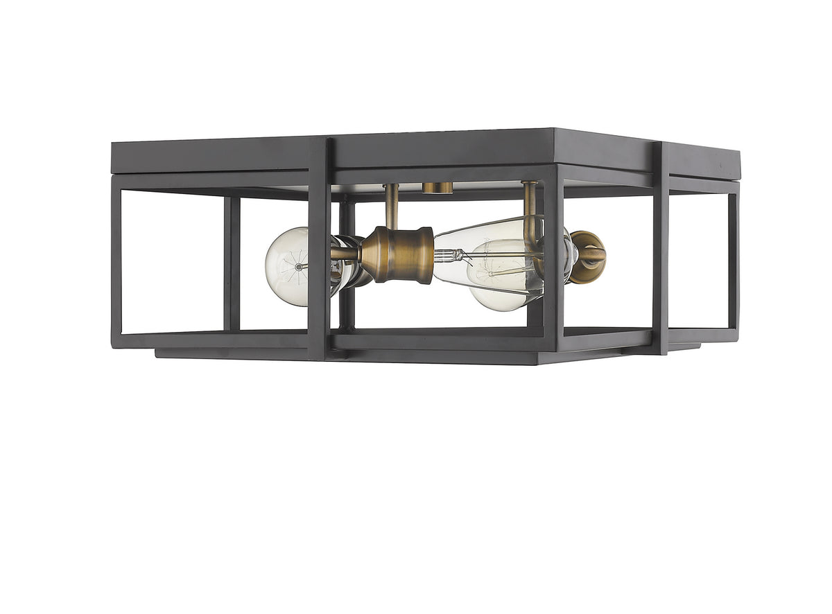 Plafonnier Halcyon Bronze + Laiton patrimoine, 15 3/4" – vue 4