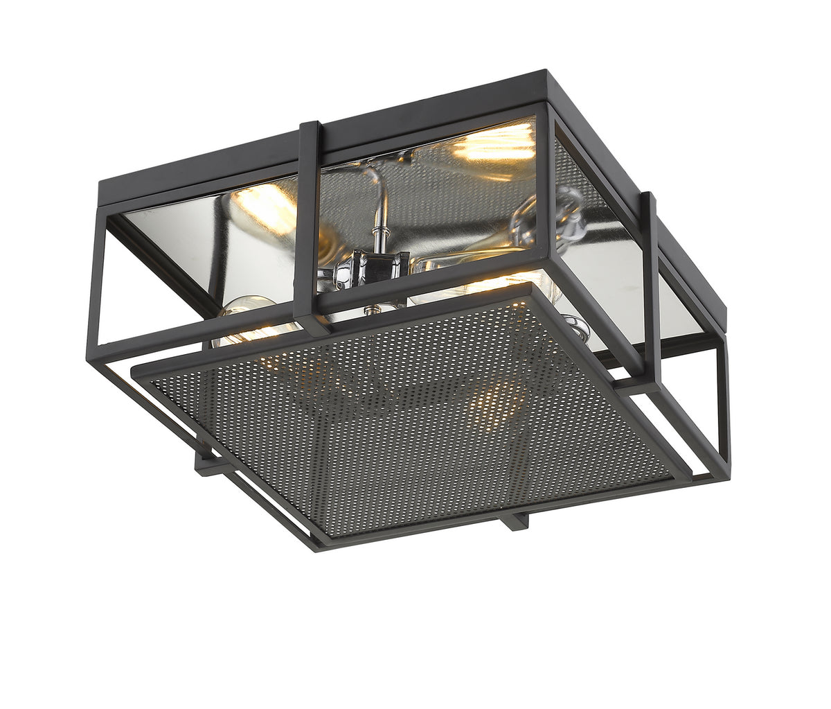 Plafonnier Halcyon Noir mat + Chrome, 15 3/4" – vue 2