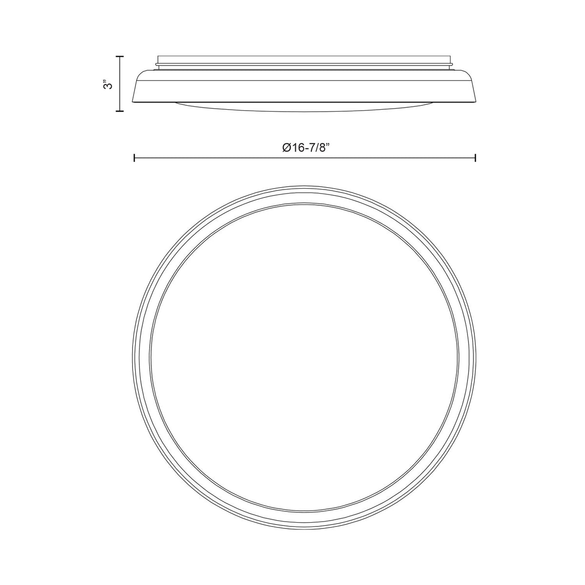 Plafonnier Hampton Transparent, 16 7/8" – vue 3
