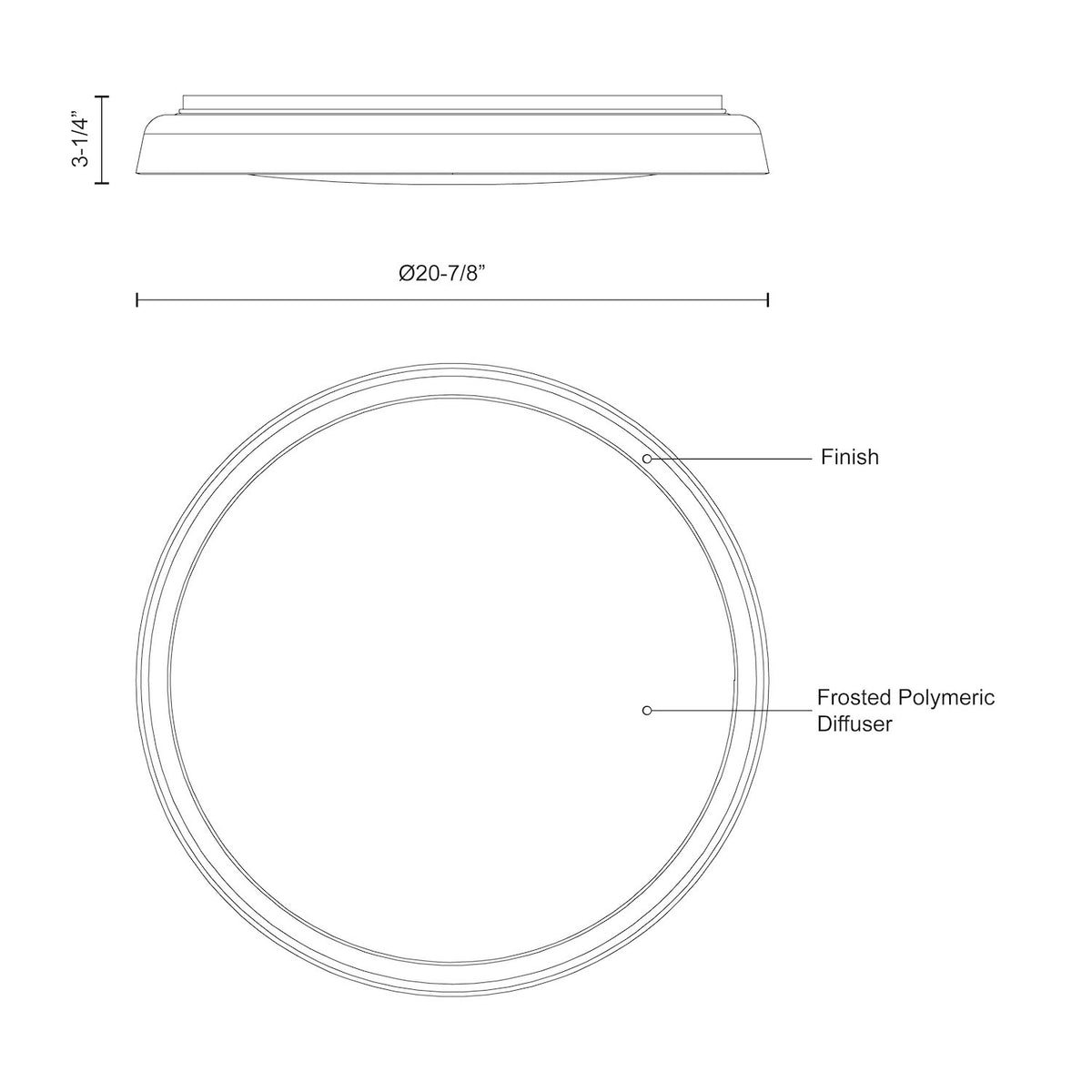 Plafonnier Hampton Transparent, 20 7/8" – vue 2