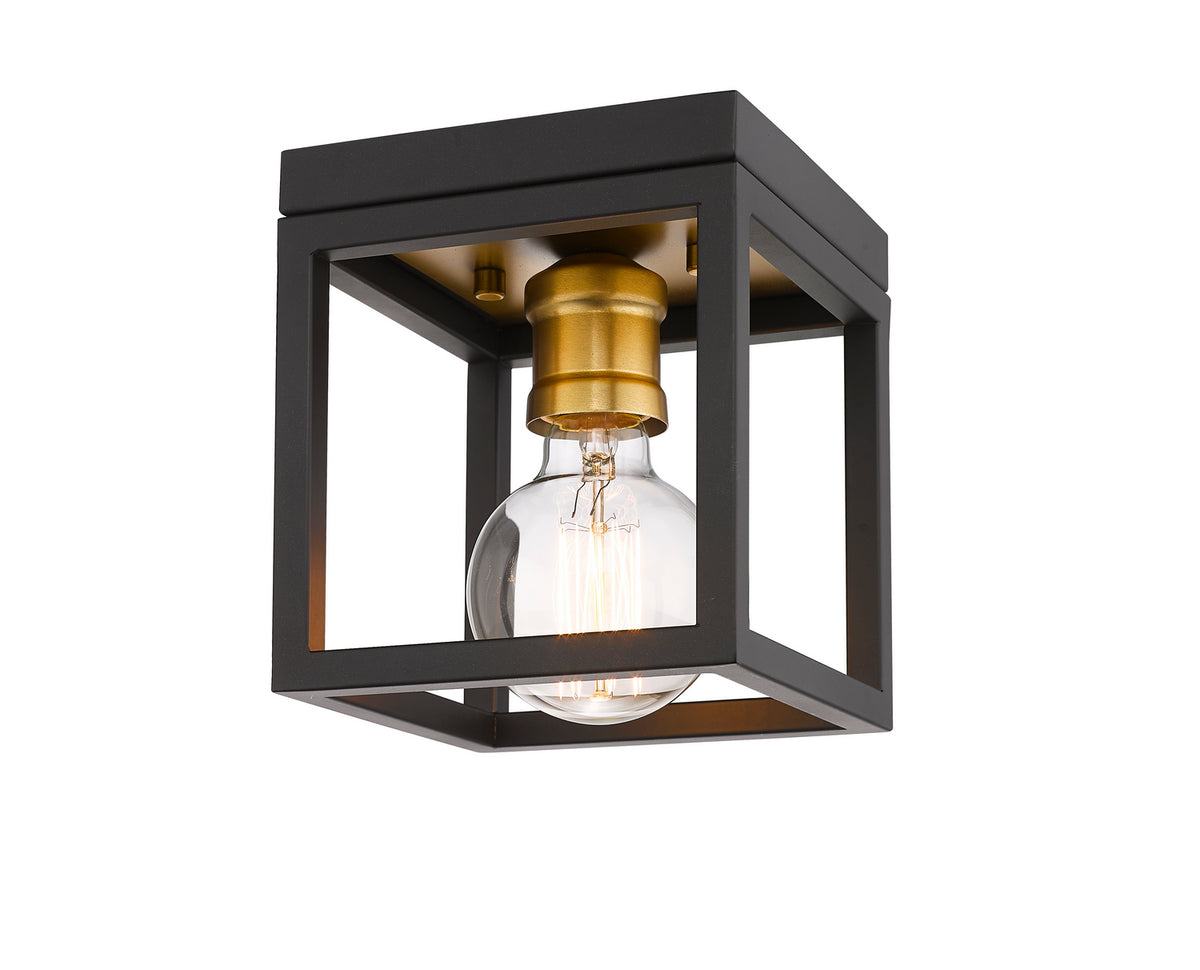 Plafonnier Kube Bronze + Laiton vieilli – Z-Lite