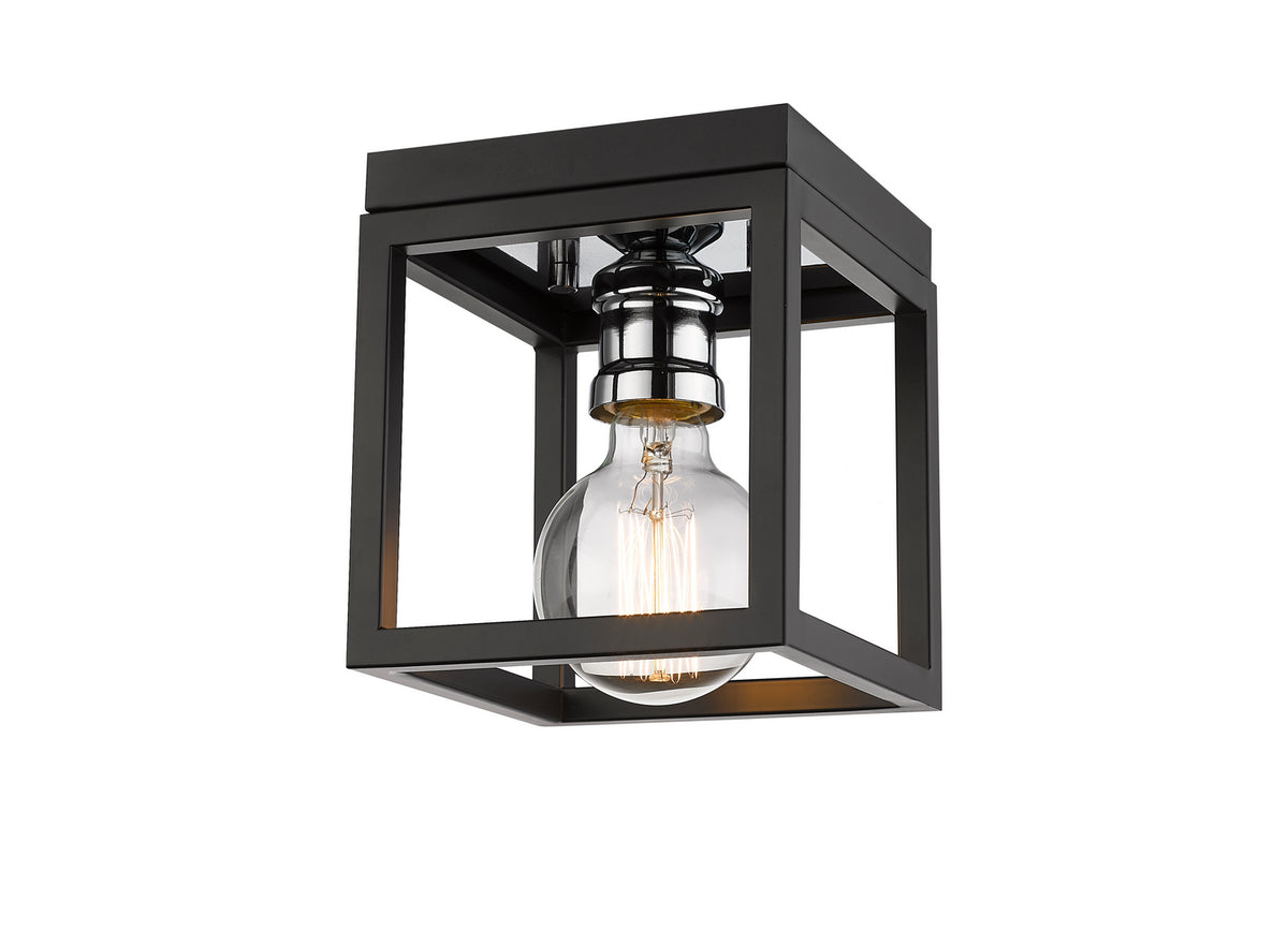 Plafonnier Kube Noir mat + Chrome – Z-Lite