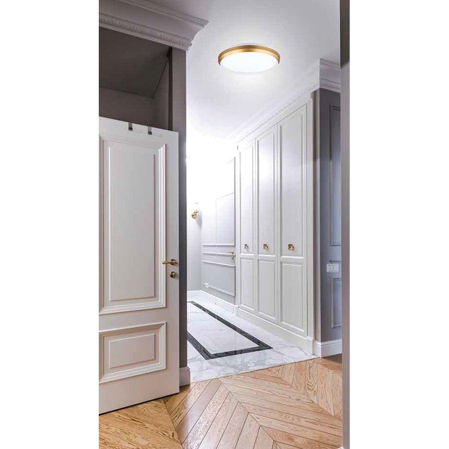 Plafonnier Labrador - Blanc mat et or 19 1/4" by DVI Lighting | Luminaires & cie