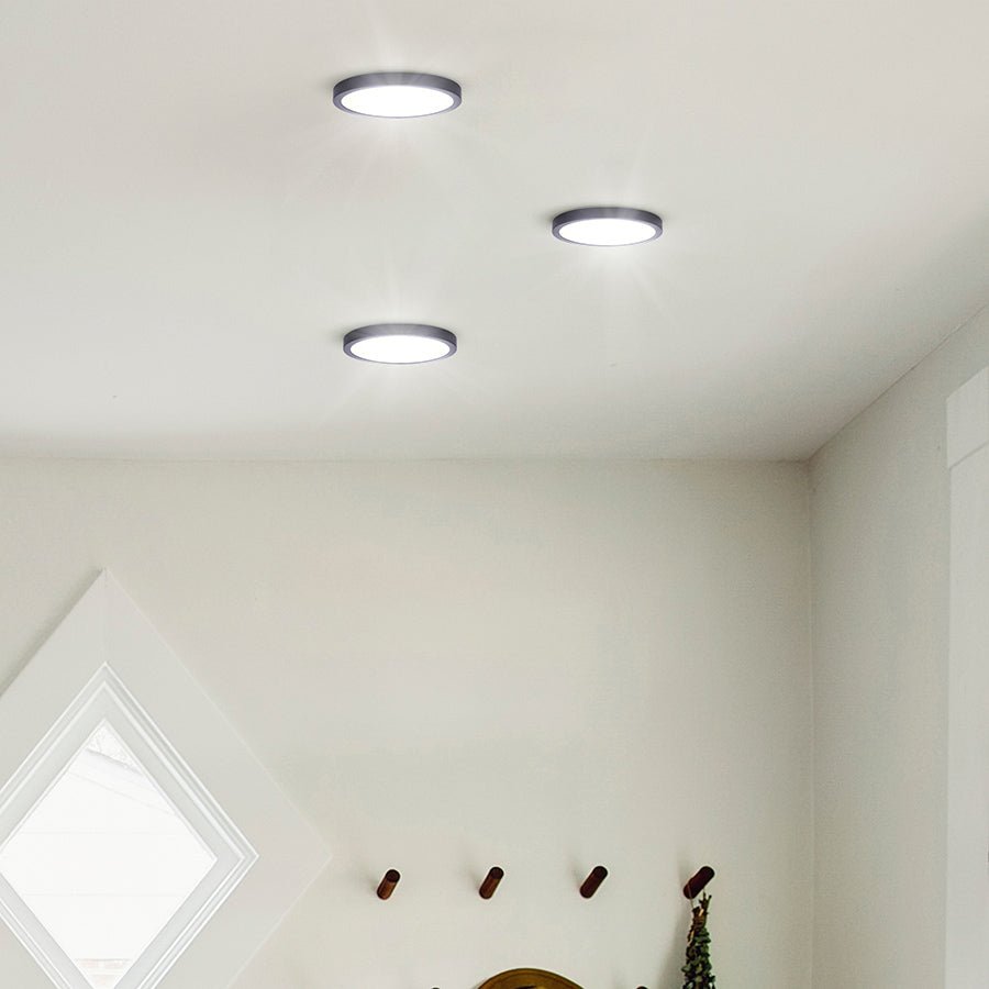 Plafonnier LED Disc - Nickel brossé 7.28" 2700°K by Canarm | Luminaires & cie