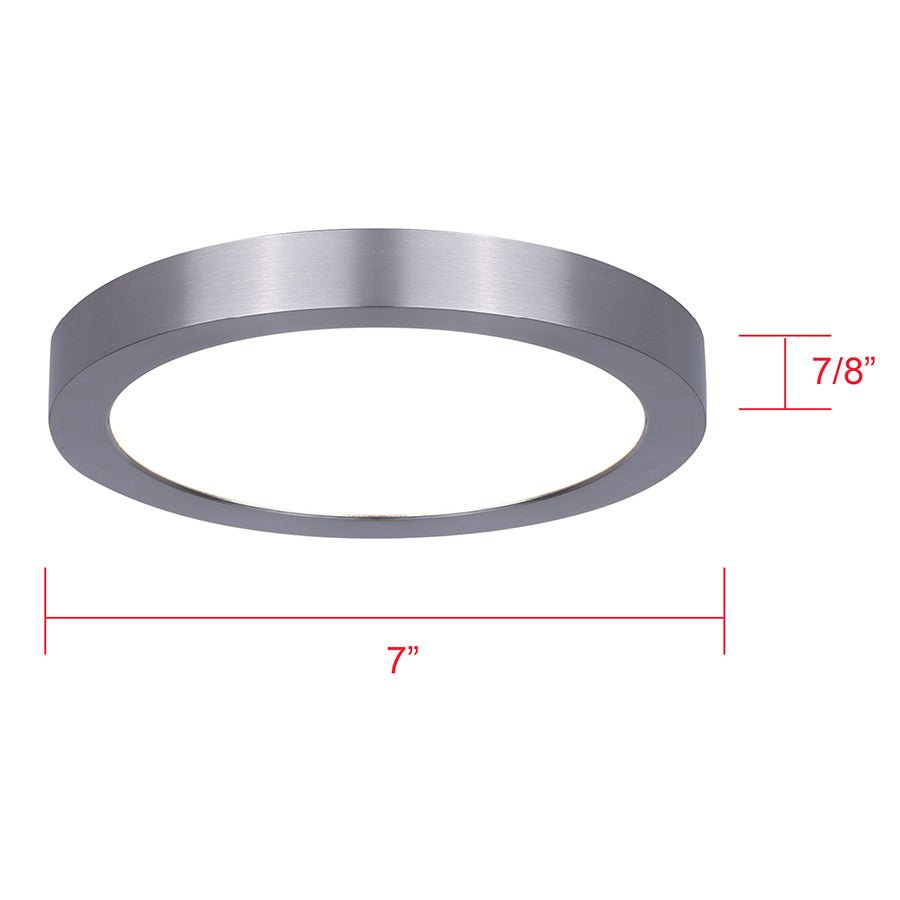Plafonnier LED Disc - Nickel brossé 7.28" 2700°K by Canarm | Luminaires & cie