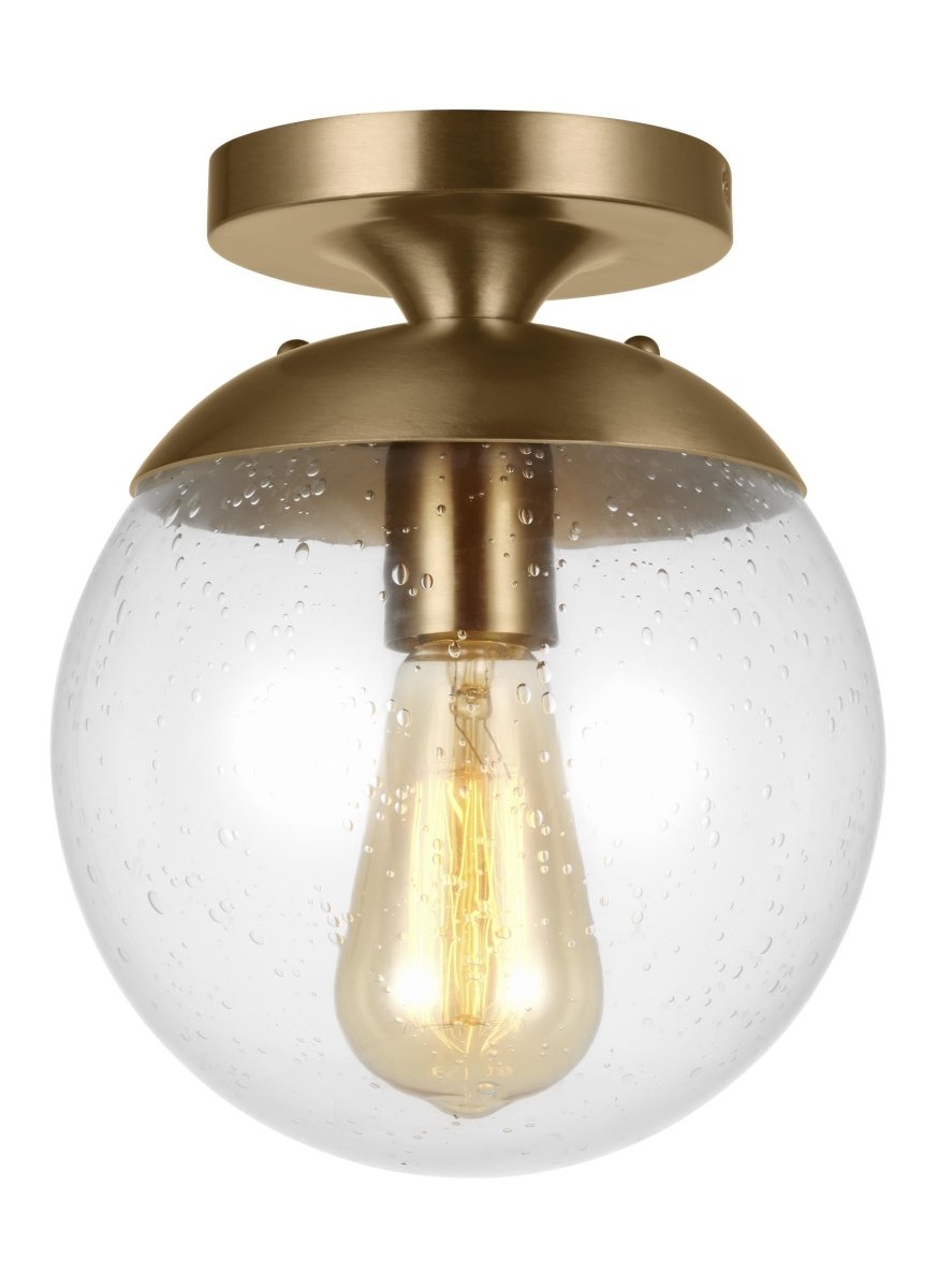 Plafonnier Leo - Hanging Globe - Laiton satiné Verre clair Ampoules non - incluses by Visual Comfort Studio | Luminaires & cie
