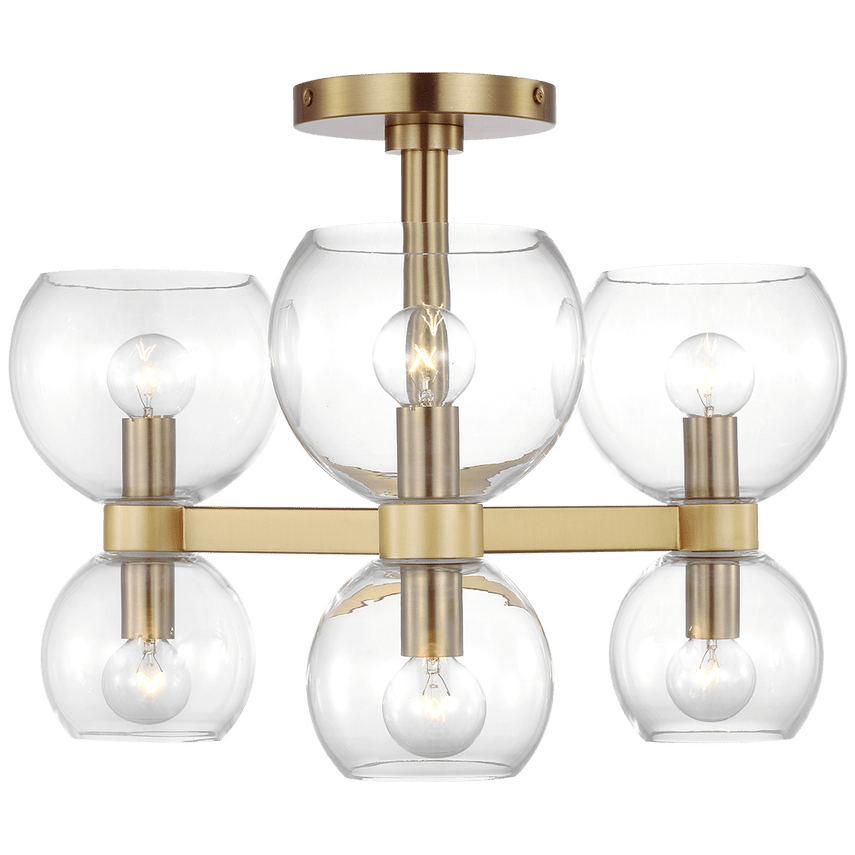 Plafonnier Londyn - Laiton brûlé avec du verre transparent by Visual Comfort Studio | Luminaires & cie