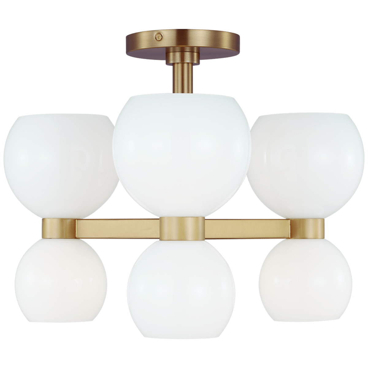 Plafonnier Londyn - Laiton brûlé avec verre blanc lait by Visual Comfort Studio | Luminaires & cie