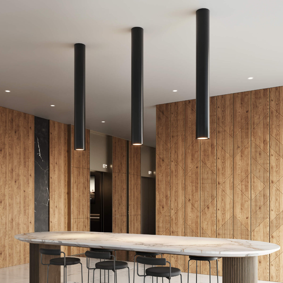 Plafonnier modulaire Pillar Noir, 8" – vue 3