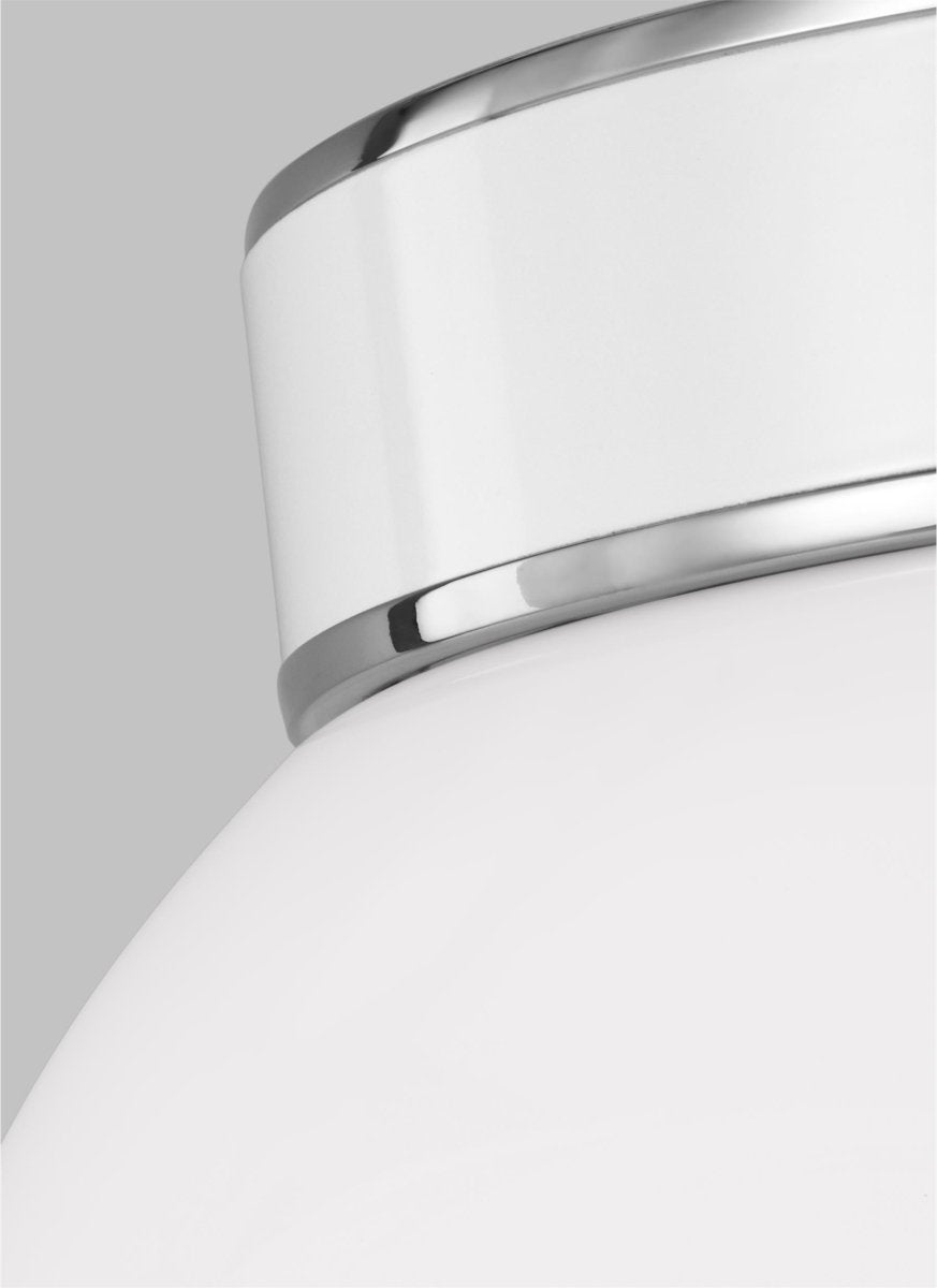 Plafonnier Monroe Ball - Nickel poli Blanc lait by Visual Comfort Studio | Luminaires & cie