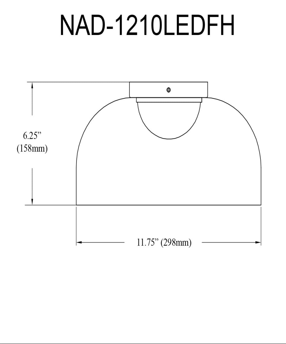 Plafonnier Nadine Dome - Noir mat 11 3/4" by Dainolite | Luminaires & cie