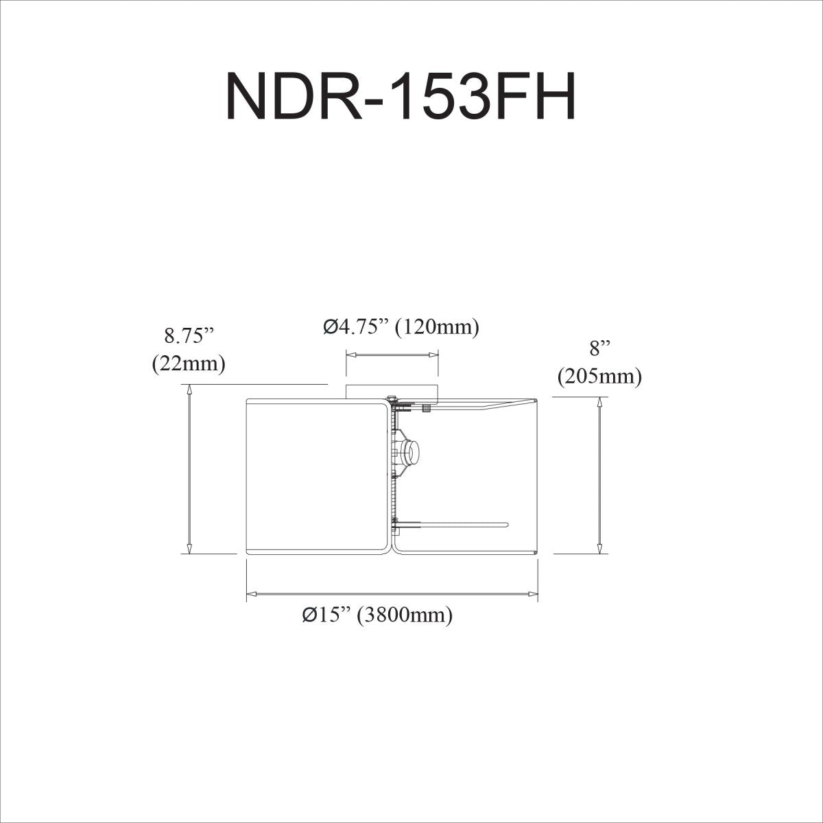 Plafonnier Notched Drum - Noir by Dainolite | Luminaires & cie