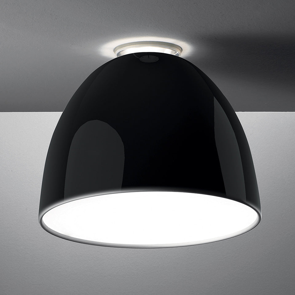 Plafonnier NUR - Classique (21 11/16") Noir Brillant 1x 150W A - 19 Medium E26 by Artemide | Luminaires & cie