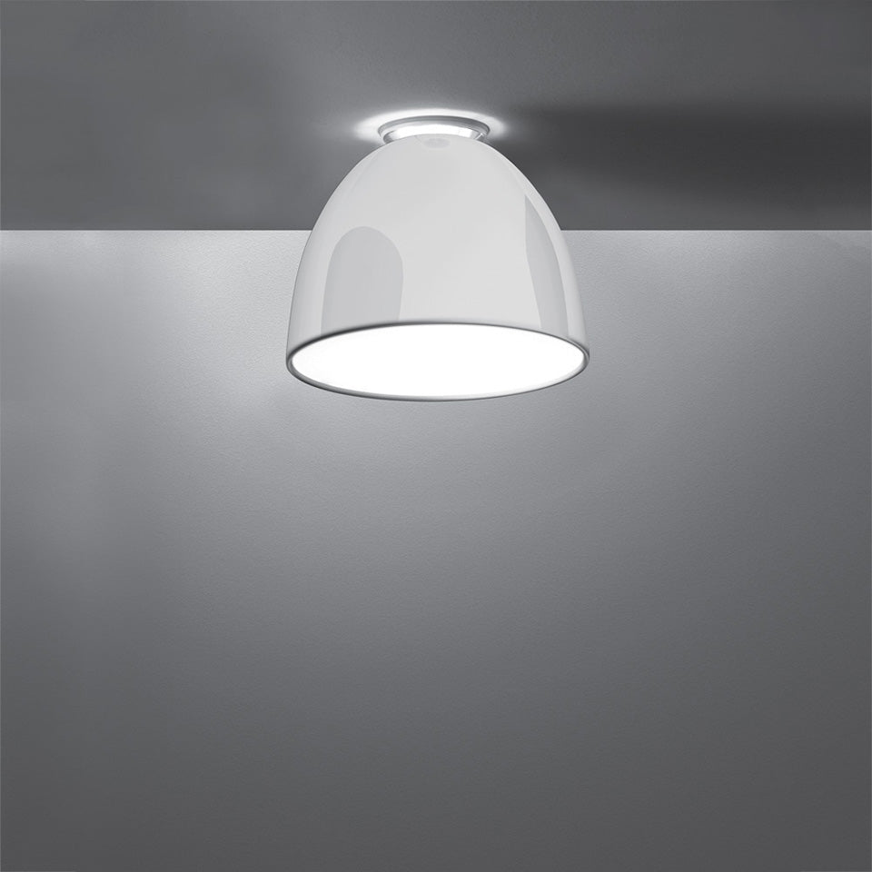 Plafonnier NUR - Mini (14 3/16") Blanc Brillant 1x 100W A - 19 Medium E26 by Artemide | Luminaires & cie