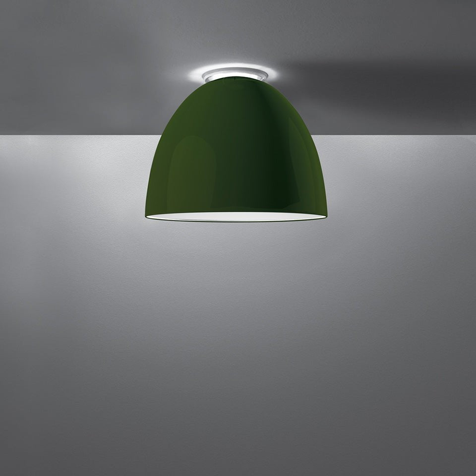 Plafonnier NUR - Mini (14 3/16") Noir Brillant 1x 100W A - 19 Medium E26 by Artemide | Luminaires & cie