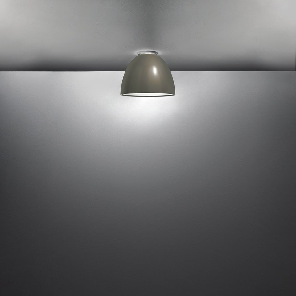 Plafonnier NUR - Mini (14 3/16") Gris Brillant 1x 100W A - 19 Medium E26 by Artemide | Luminaires & cie