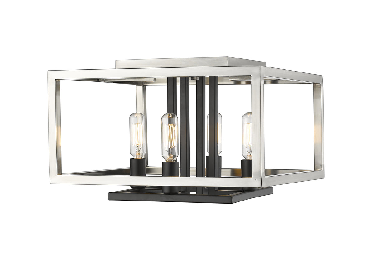 Plafonnier Quadra Nickel brossé + noir mat – Z-Lite