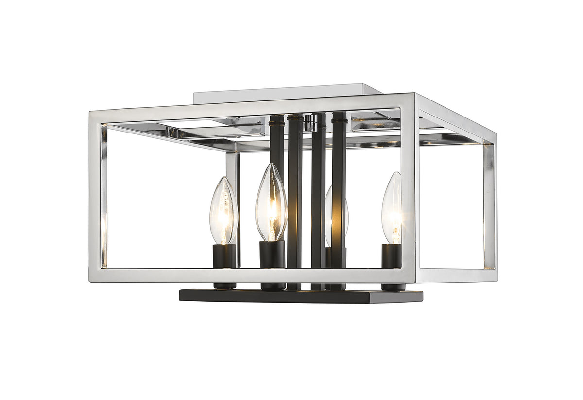 Plafonnier Quadra Chrome et noir mat – Z-Lite