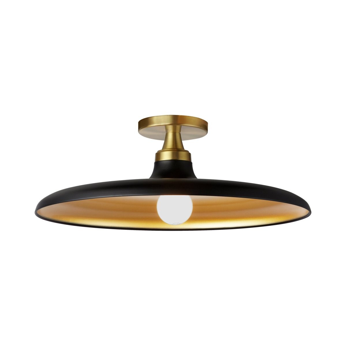 Plafonnier Quentin - Noir mat & laiton vieilli 18" by Dainolite | Luminaires & cie