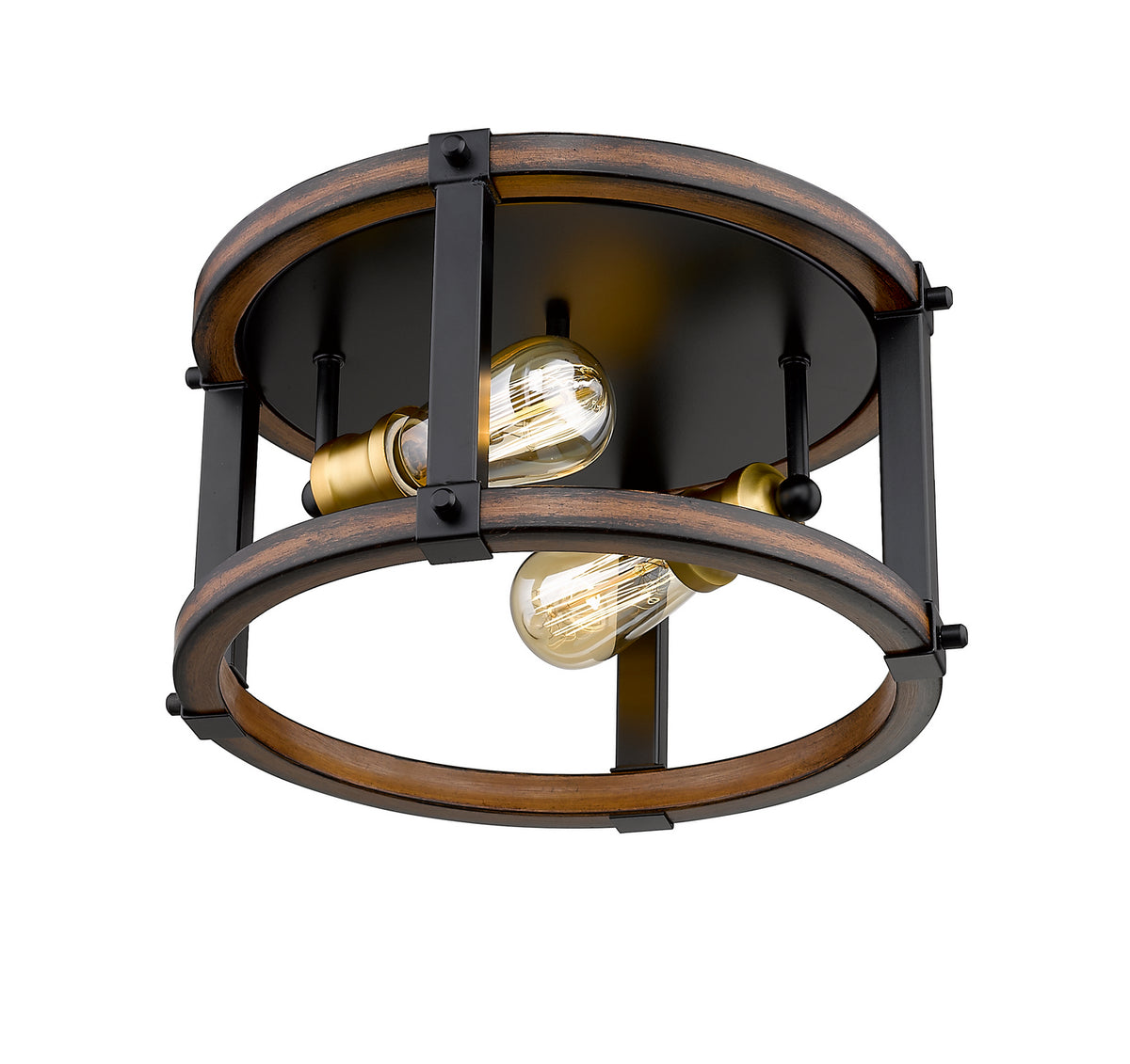 Plafonnier rond Kirkland Acajou rustique, 12 3/4" – vue 2