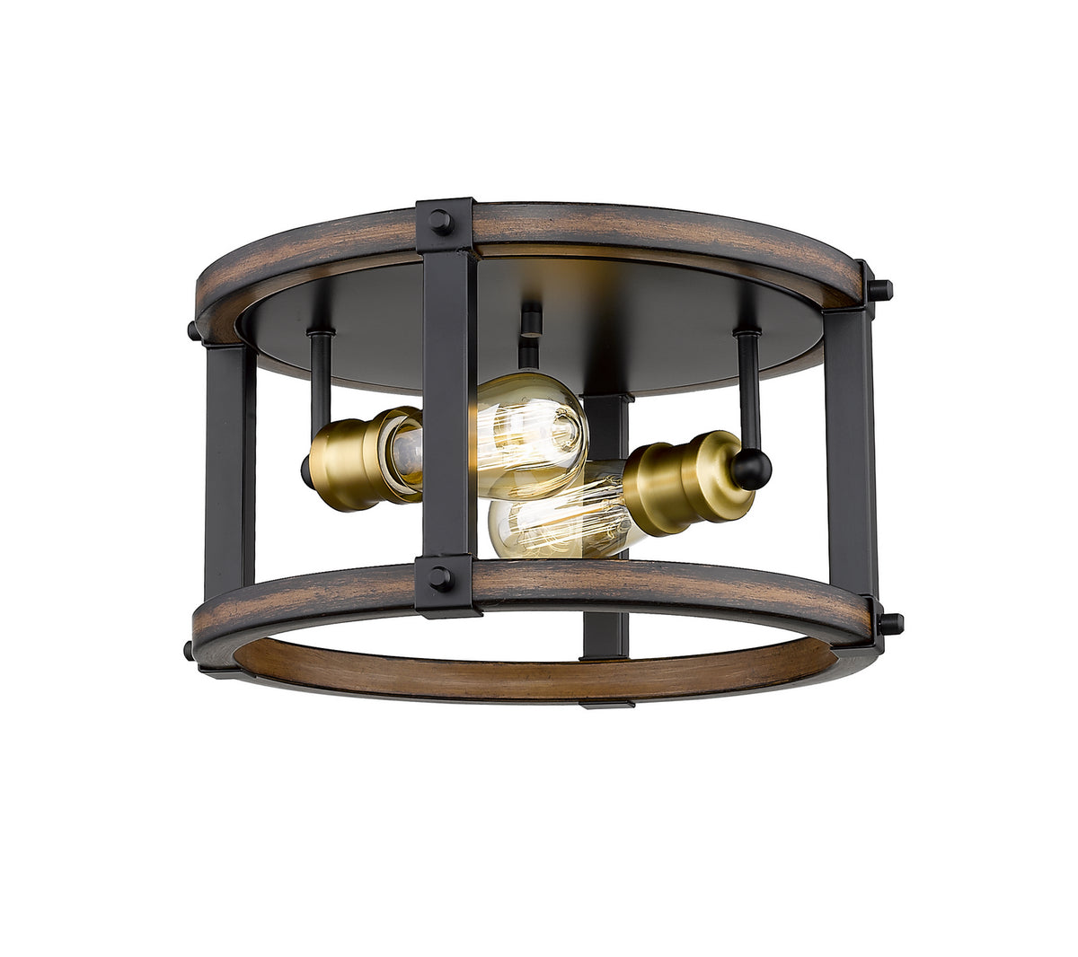 Plafonnier rond Kirkland Acajou rustique, 12 3/4" – Z-Lite