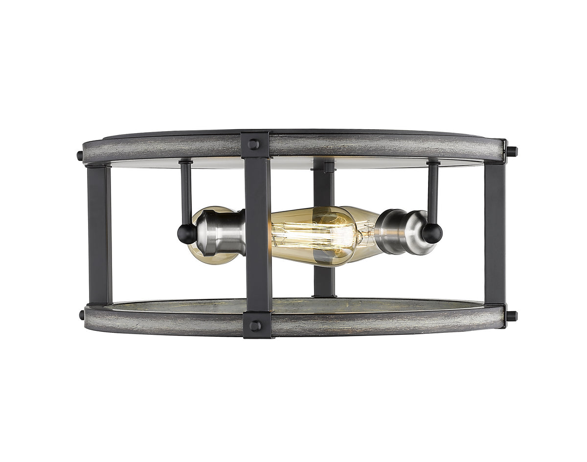 Plafonnier rond Kirkland Bardeau gris cendré, 16 1/4" – Z-Lite