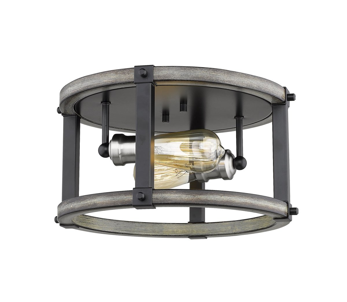 Plafonnier rond Kirkland - Bardeau gris cendré 12 3/4" by Z-Lite | Luminaires & cie