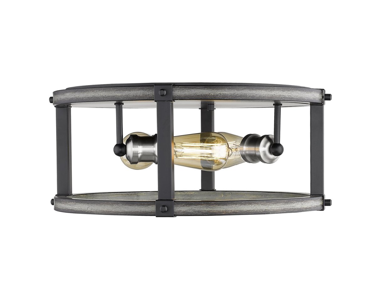 Plafonnier rond Kirkland - Bardeau gris cendré 16 1/4" by Z-Lite | Luminaires & cie
